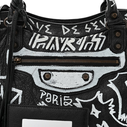 Balenciaga Agneau Arena Graffiti All Over Classic Hardware City Black White 8 of 10