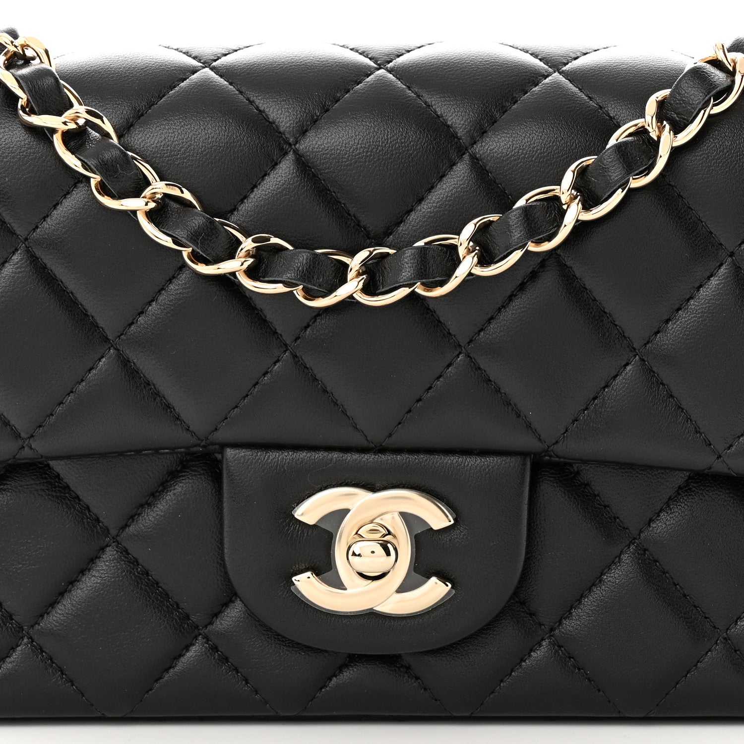 Chanel Lambskin Quilted Mini Rectangular Flap Black 8 of 10