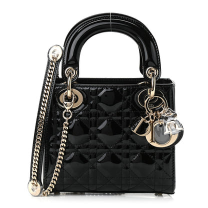 Christian Dior Patent Cannage Mini Lady Dior Black 1 of 10