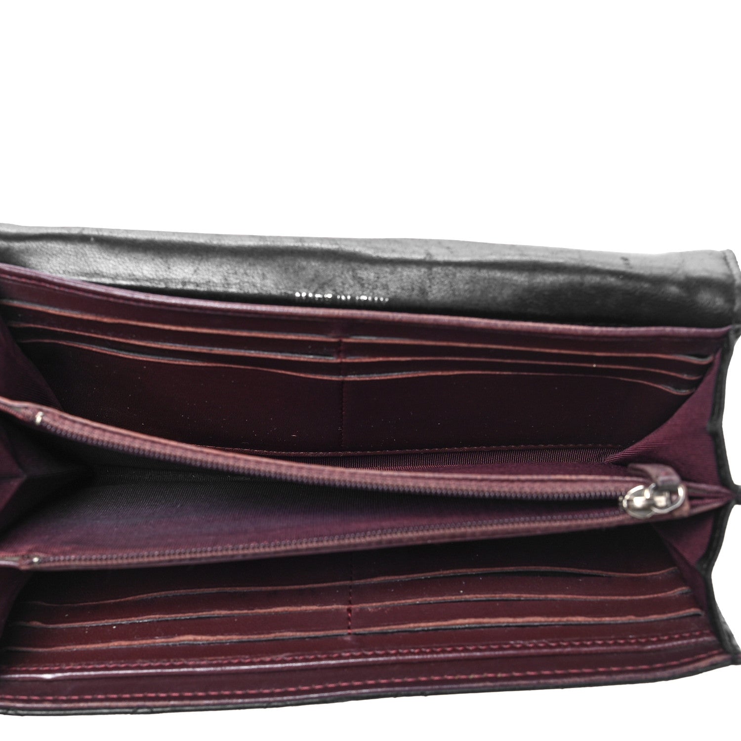 Chanel Lambskin Quilted Large Gusset Flap Wallet Black 4 of 12