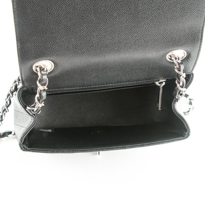 Chanel Caviar Chevron Quilted Mini Square Flap Black 5 of 8