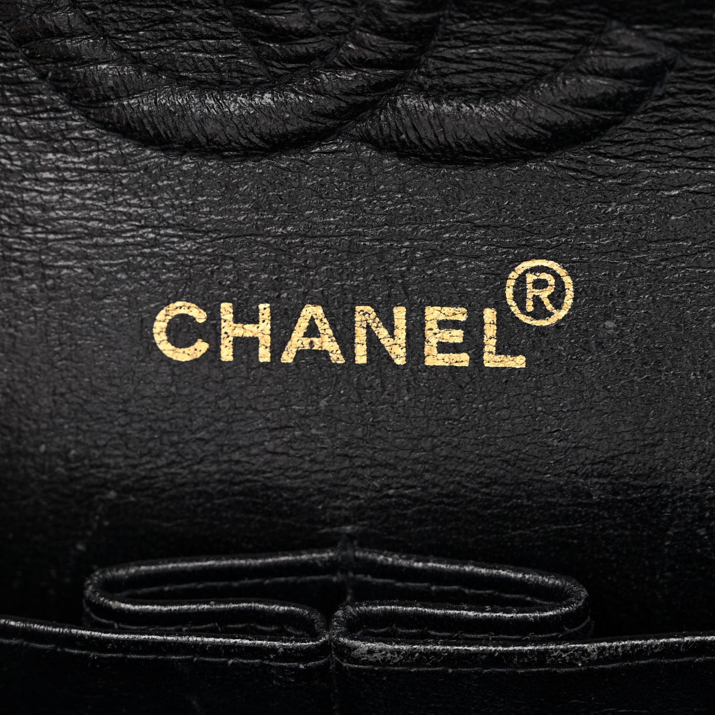 Canvas Camellia Embroidered Small Double Flap Black