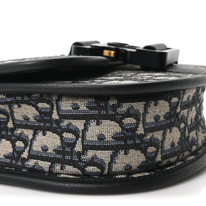 Christian Dior Oblique Grained Calfskin Mini Gallop Bag With Strap Black Beige 9 of 10