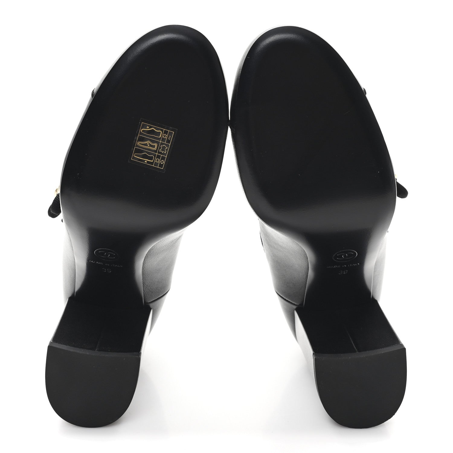 Chanel Lambskin Grosgrain Metal Mary Jane Pumps 39 Black 6 of 10