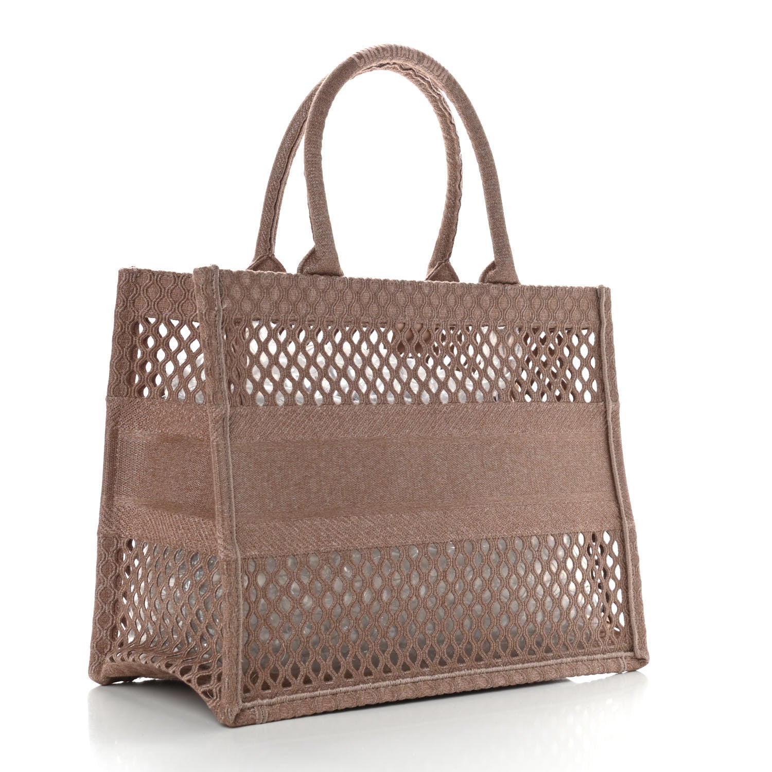 Christian Dior Mesh Embroidered Medium Book Tote Clay 2 of 8