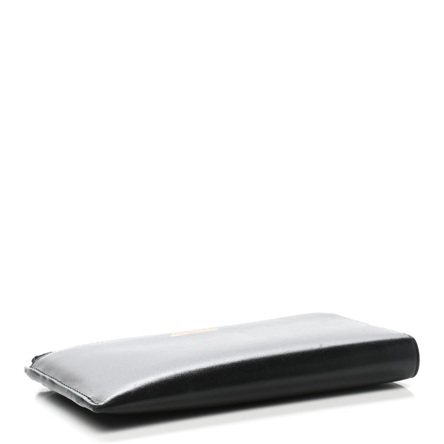 Calfskin Logo Zip Around Wallet Black