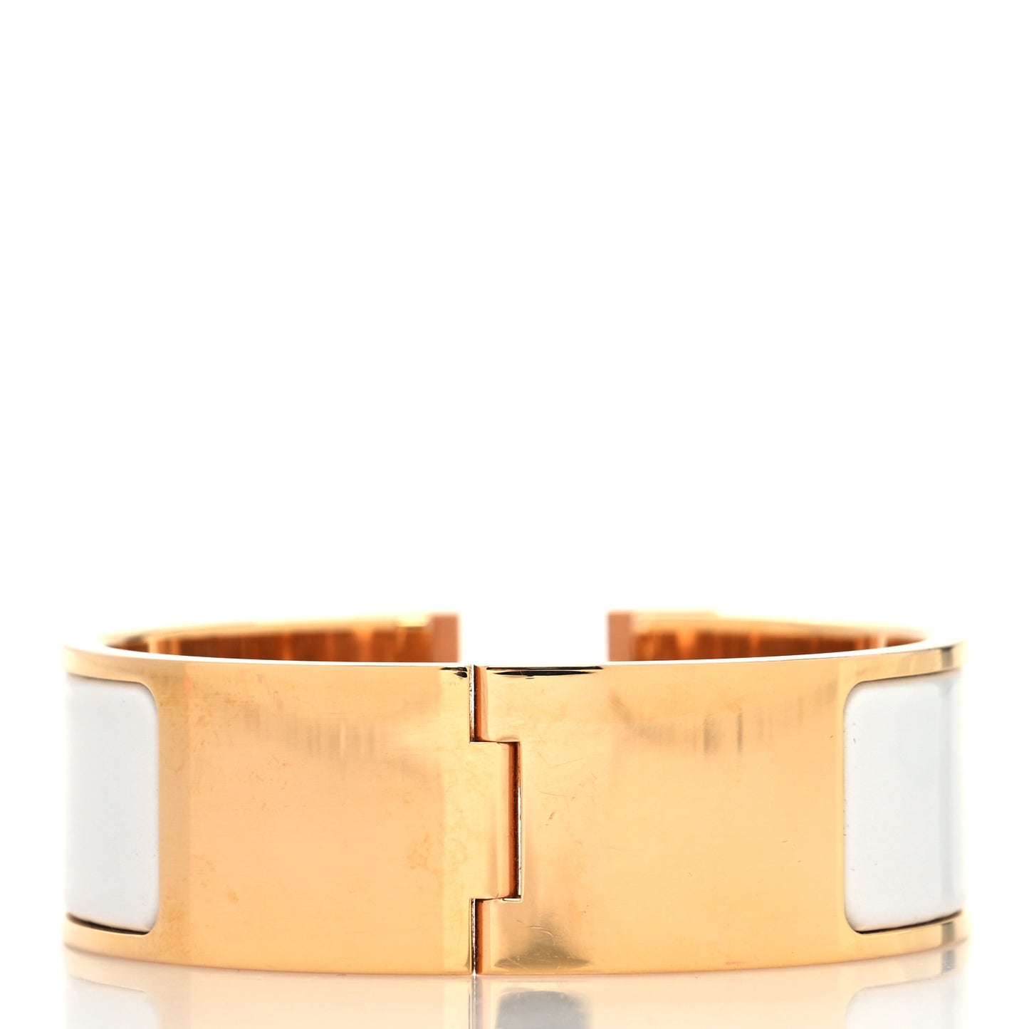 Enamel Wide Clic Clac H Bracelet PM White