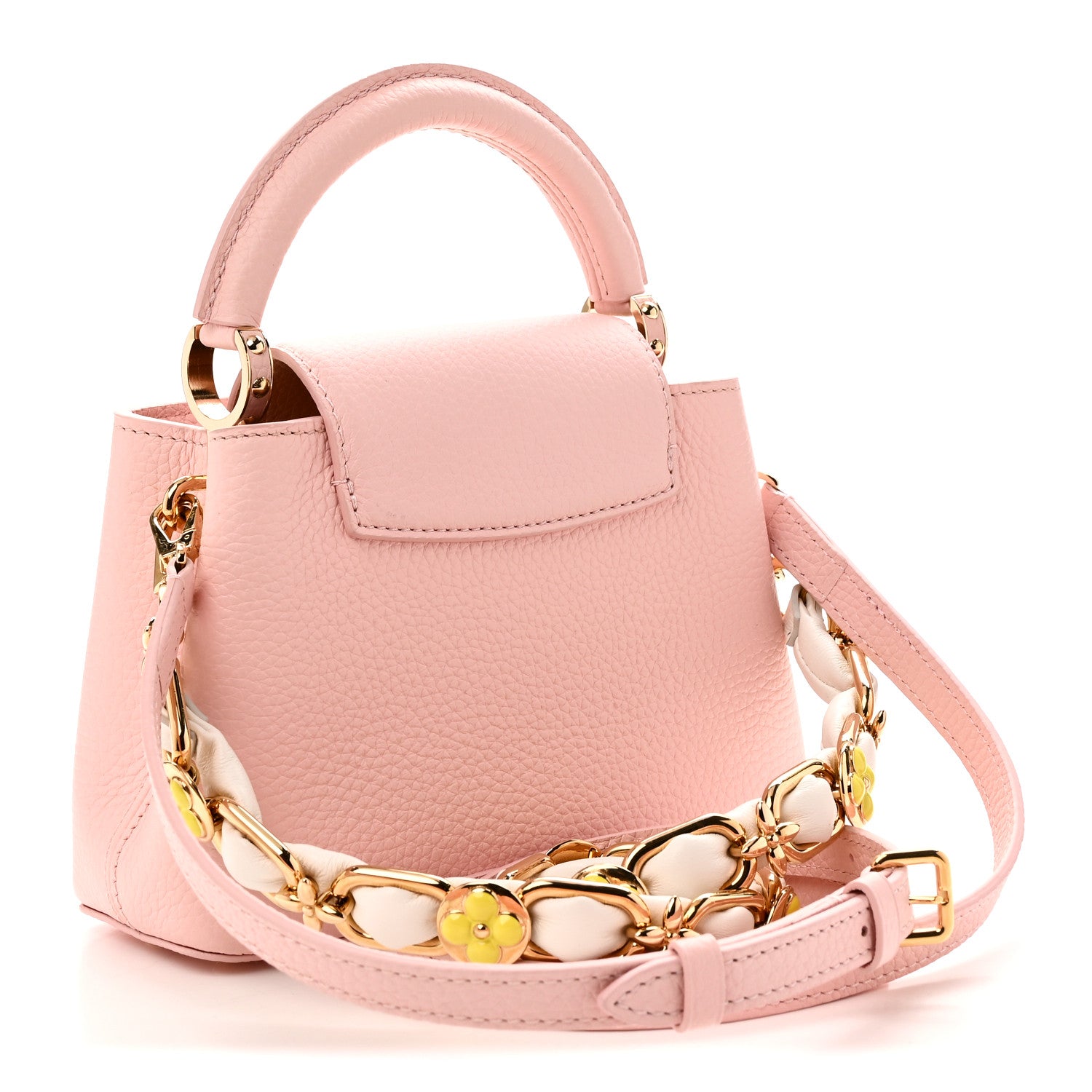Louis Vuitton Taurillon Flower Chain Mini Capucines Pink 3 of 10