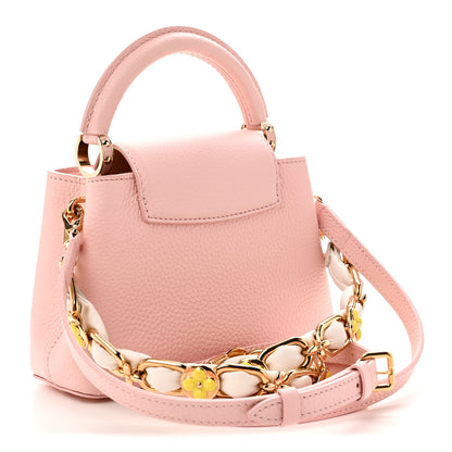 Louis Vuitton Taurillon Flower Chain Mini Capucines Pink 3 of 10