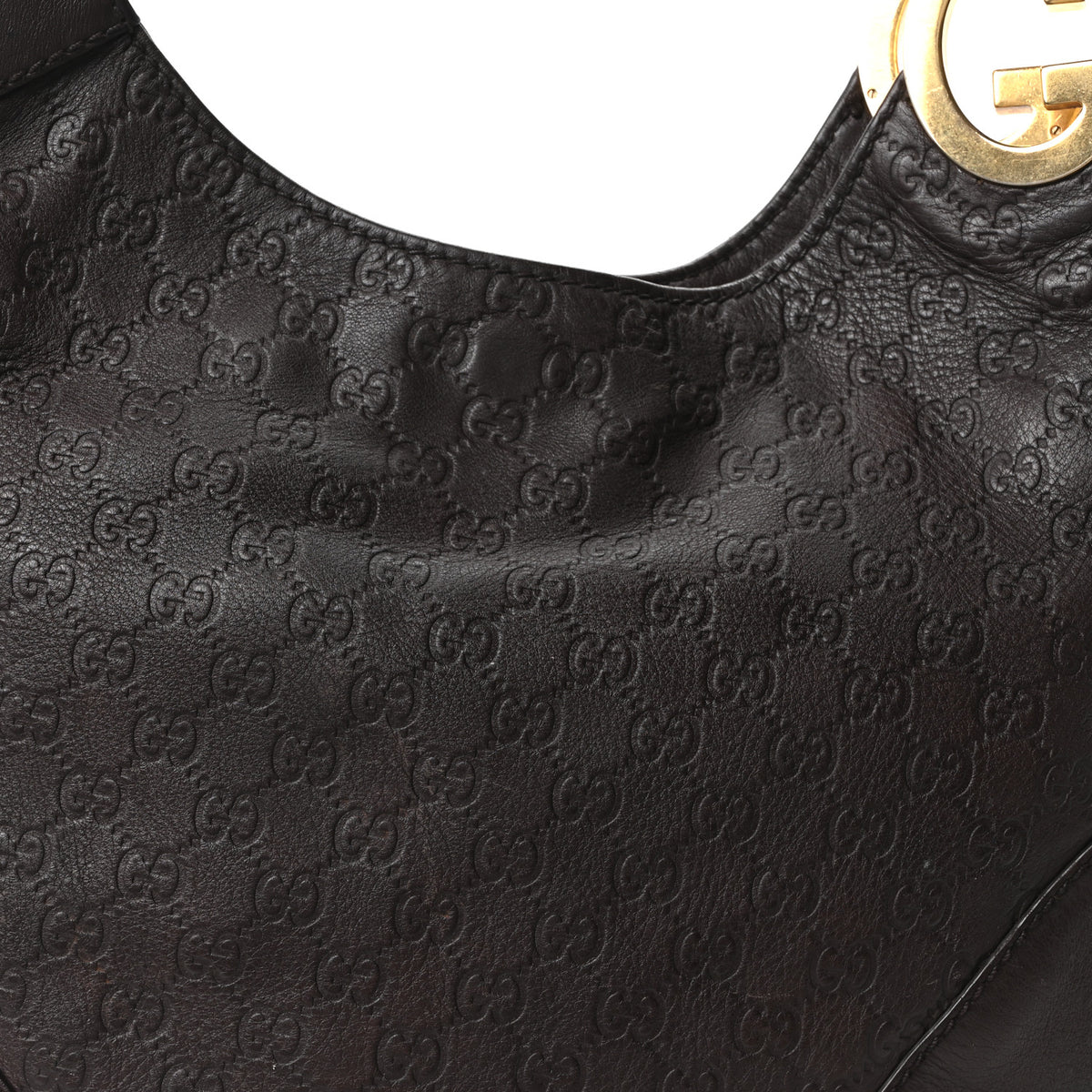 Gucci Guccissima Medium Charlotte Hobo Dark Brown 8 of 10