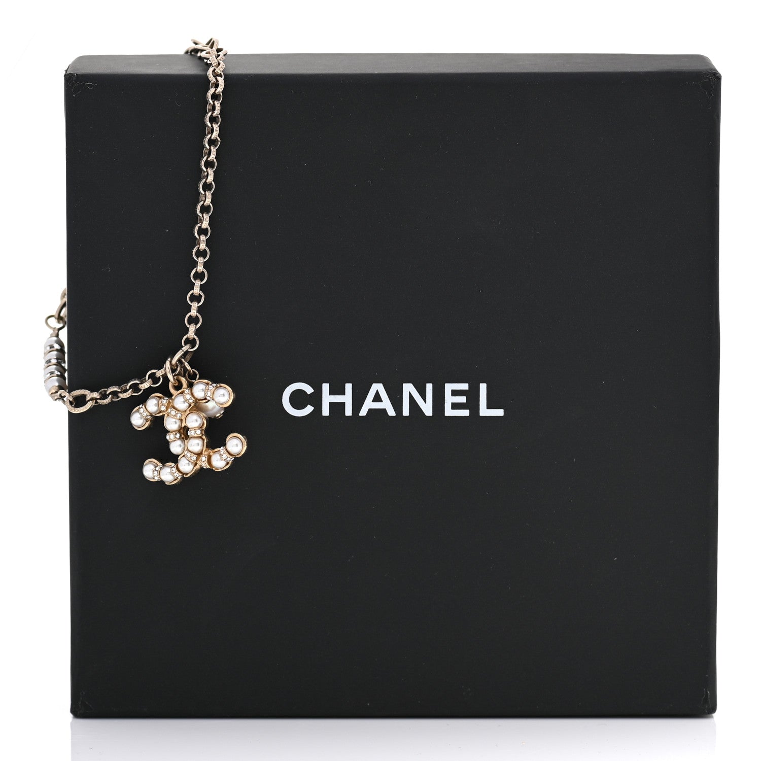 Chanel Pearl Crystal Nefertiti CC Bracelet Gold 5 of 5