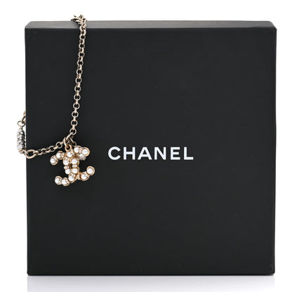 Chanel Pearl Crystal Nefertiti CC Bracelet Gold 5 of 5