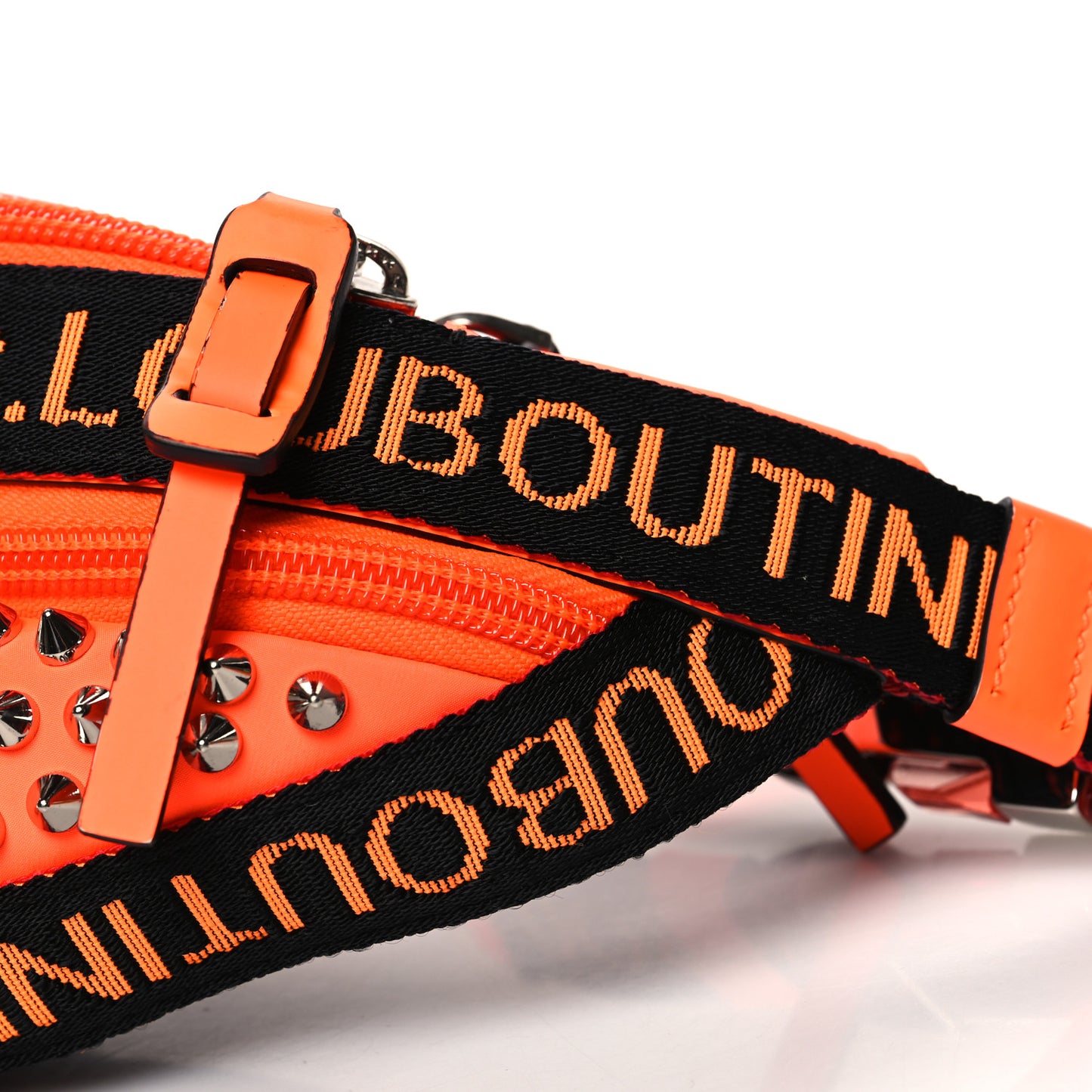 Calfskin Spiked Paris NYC Belt Bag Orange