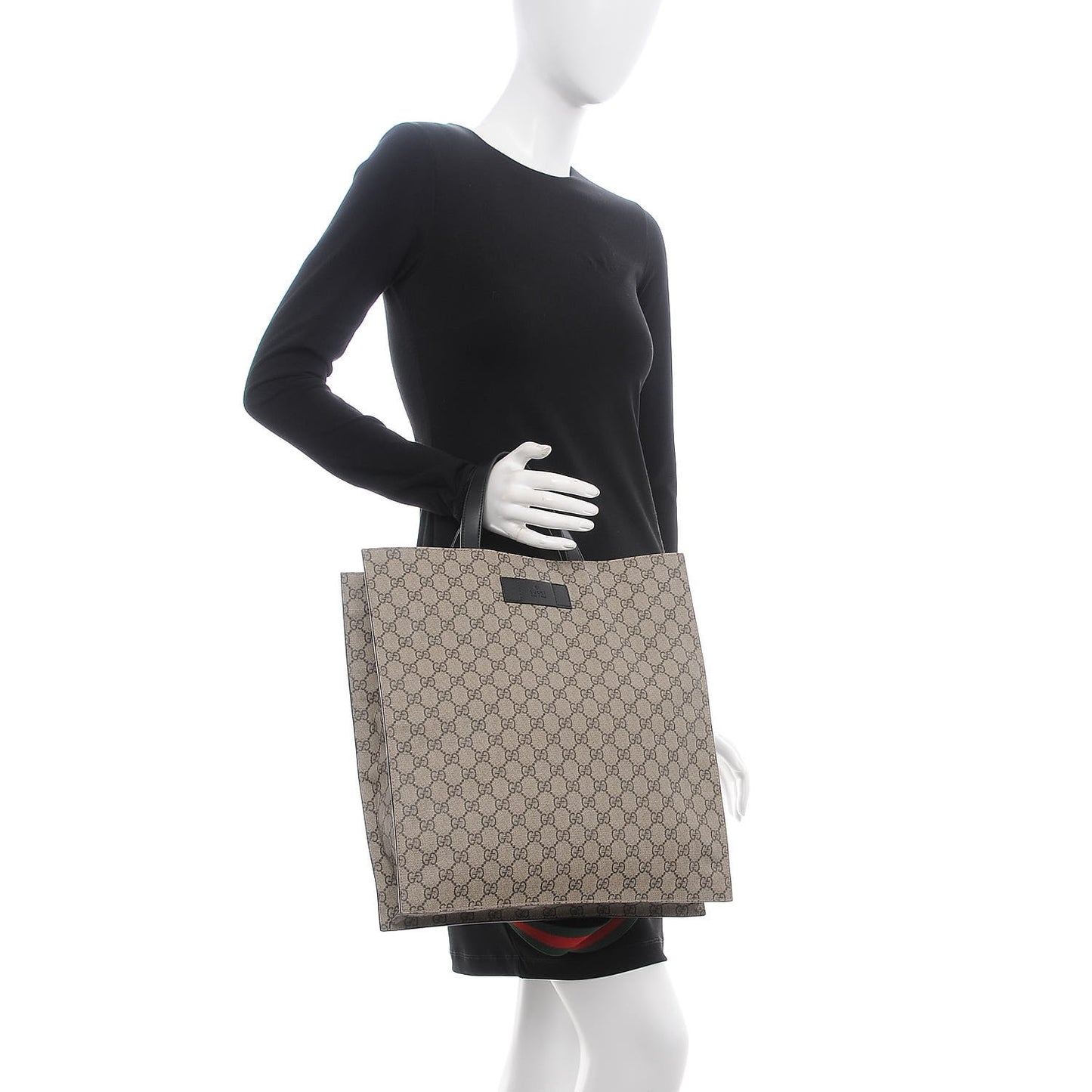 Soft GG Supreme Monogram Web Vertical Tote Black