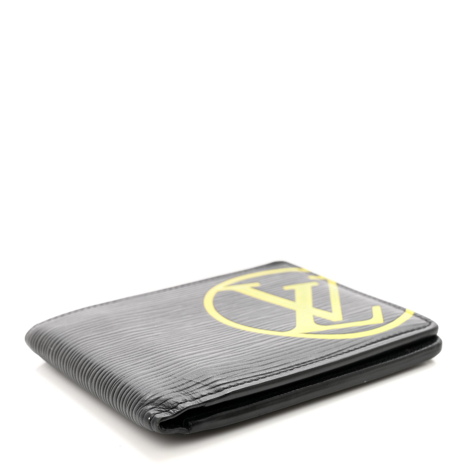 Louis Vuitton LOUIS VUITTON Epi LV Circle Bi-Fold Wallet Black Yellow 4 of 10