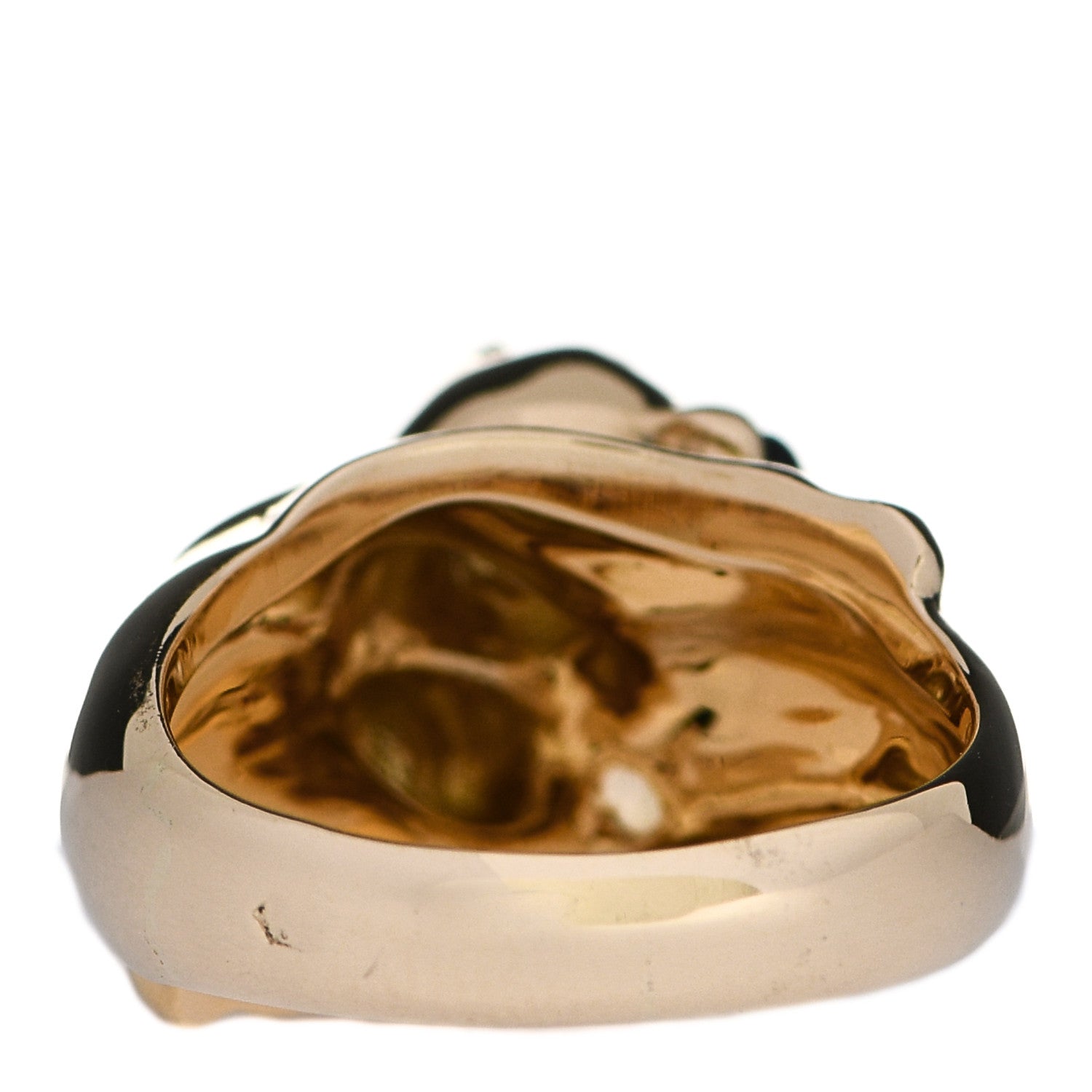 Cartier 18K Yellow Gold Black Onyx Emerald Double Panthère De Cartier Bypass Ring 52 6 5 of 8