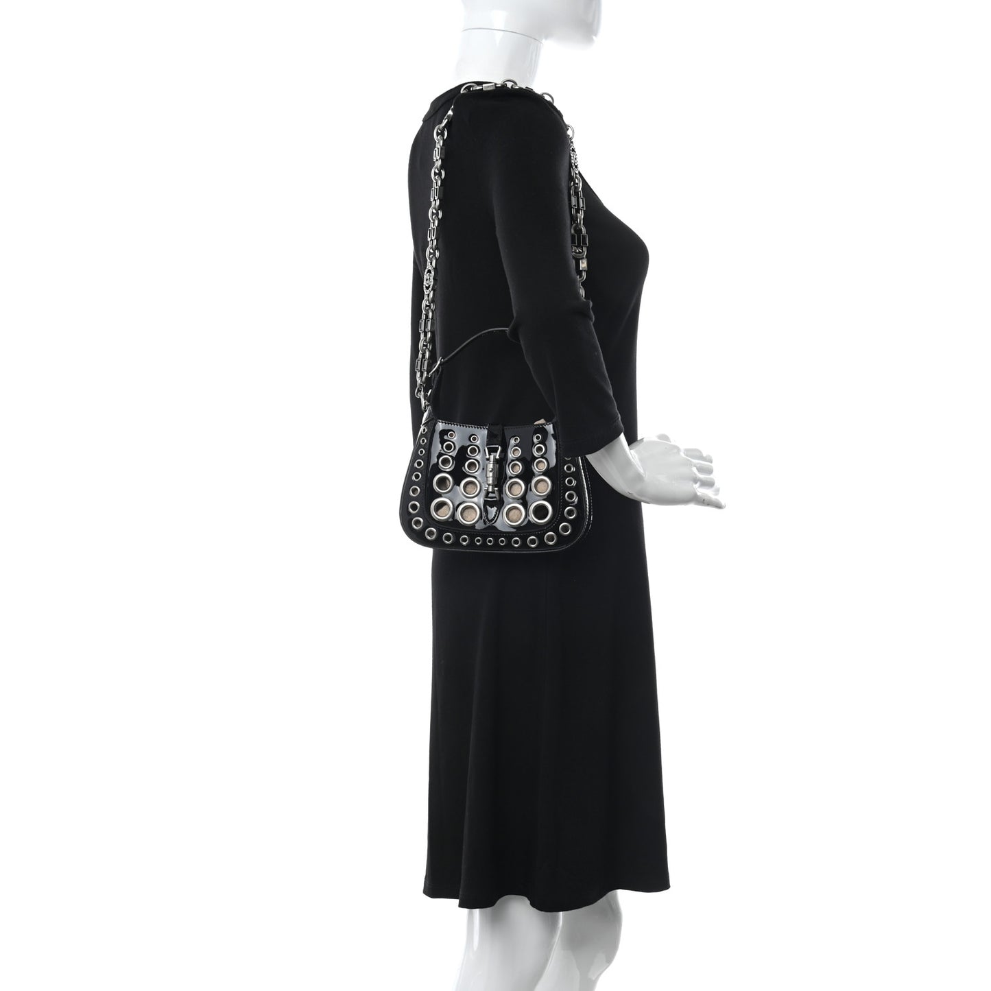 Patent Ha Ha Ha Mini Jackie 1961 Eyelet Hobo Black