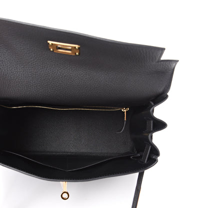 Hermes Togo Matte Alligator Kelly Retourne Touch 28 Black 13 of 38