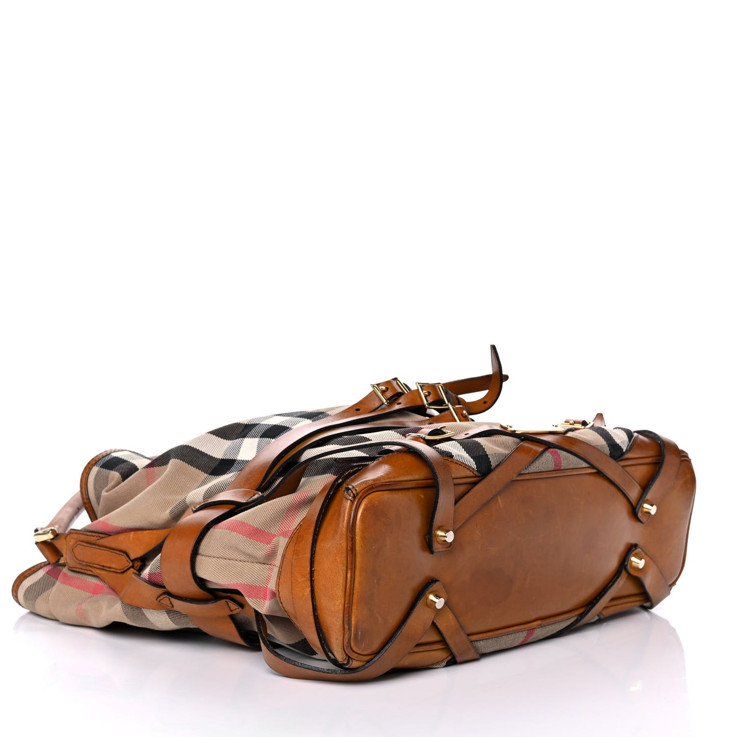 House Check Bridle Calfskin Medium Gosford Hobo Dark Tan