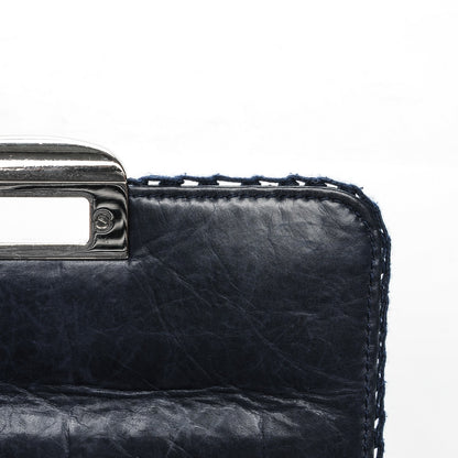 Chanel Aged Calfskin Square Quilted Mademoiselle Crochet Flap Navy 5 of 8