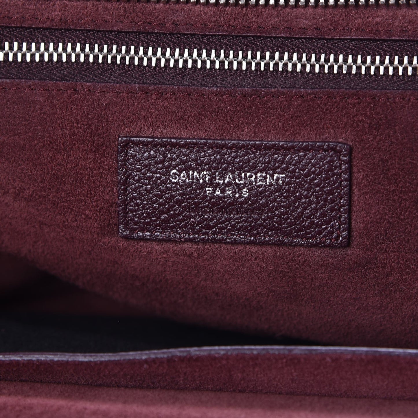 Grained Calfskin Suede Medium Cabas Rive Gauche Amaranto