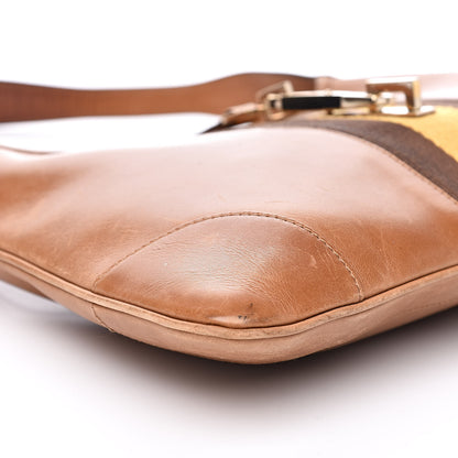 Gucci Calfskin Web Lobster Clasp Lock Jackie O Hobo Brown 8 of 18