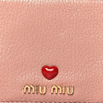 Miu Miu Goatskin Madras Love Zip Card Holder Orchidea 7 of 7
