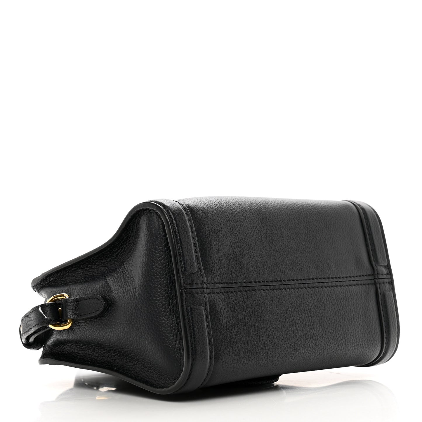 Pebbled Calfskin Mini Skull Padlock Zip Around Tote Navy