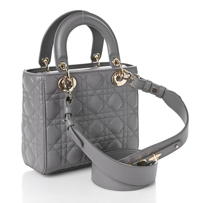 Christian Dior Lambskin Cannage Small My ABCDior Lady Dior Grey 3 of 11