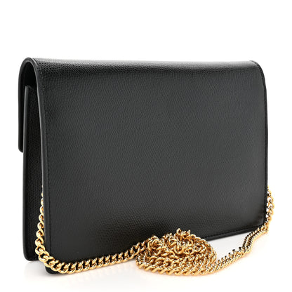 Fendi Lucido F is Fendi Medium Envelope Wallet on Chain Black 3 of 11