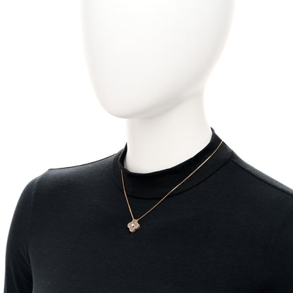 Van Cleef & Arpels 18K Rose Gold Diamond Silver Obsidian Vintage Alhambra Pendant Necklace 2 of 5