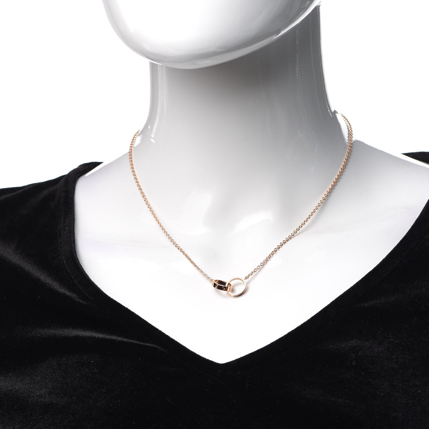 Cartier 18K Pink Gold Interlocking LOVE Necklace 2 of 8