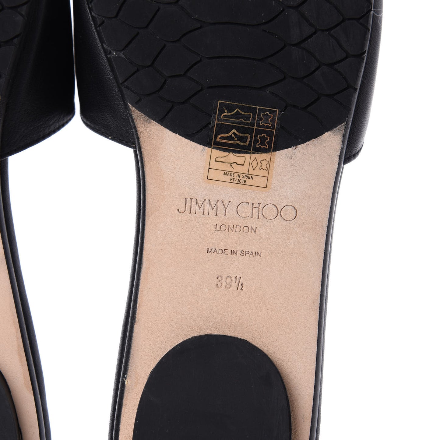 Calfskin Tiaret Flat Sandals 39.5 Black