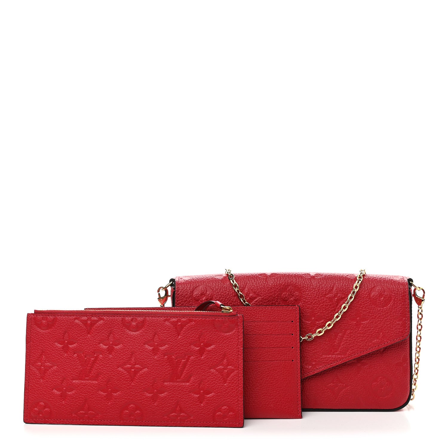 Louis Vuitton Empreinte Pochette Felicie Chain Wallet Scarlet 4 of 10