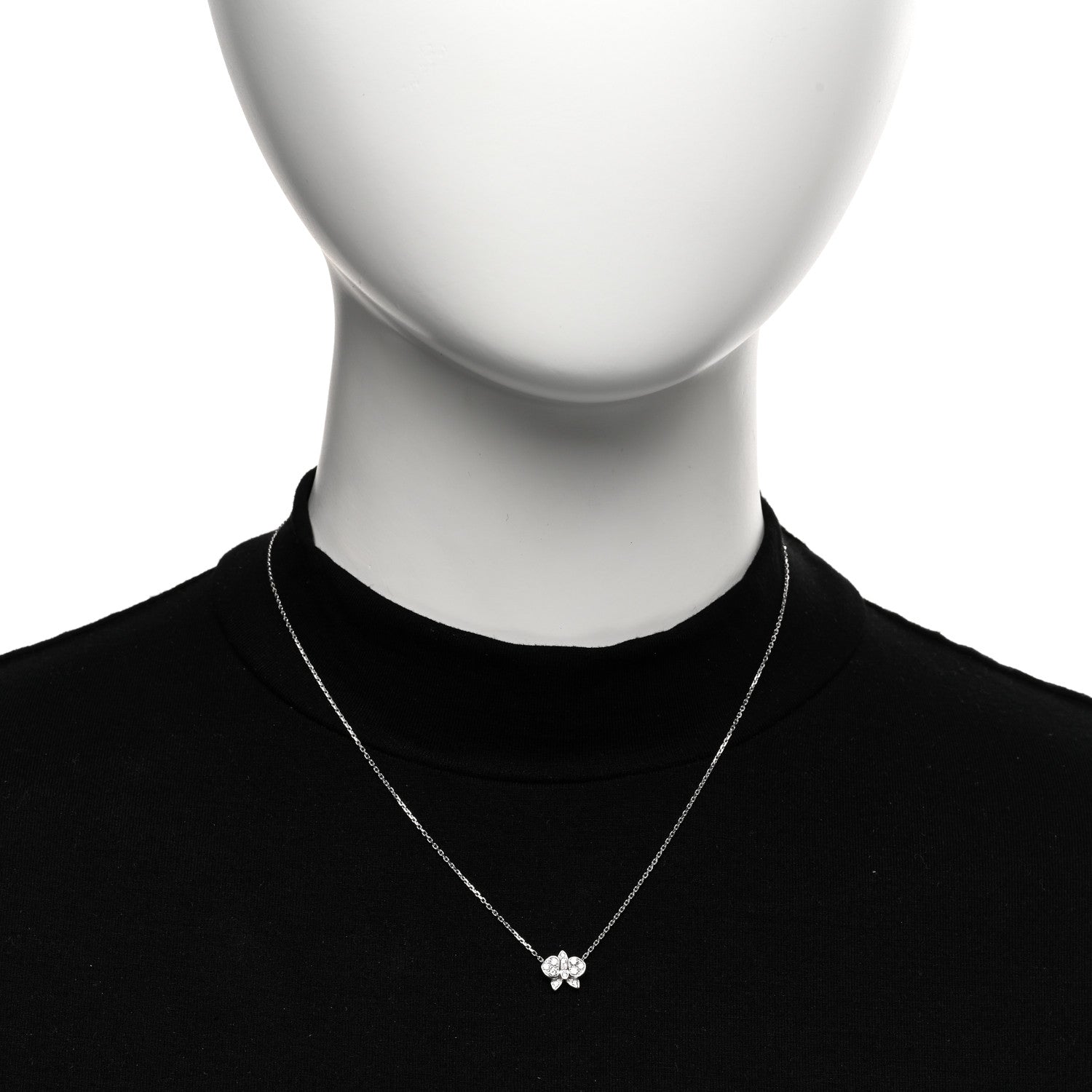 Cartier 18K White Gold Diamond Caresse D'Orchidees Par Cartier Necklace 2 of 5