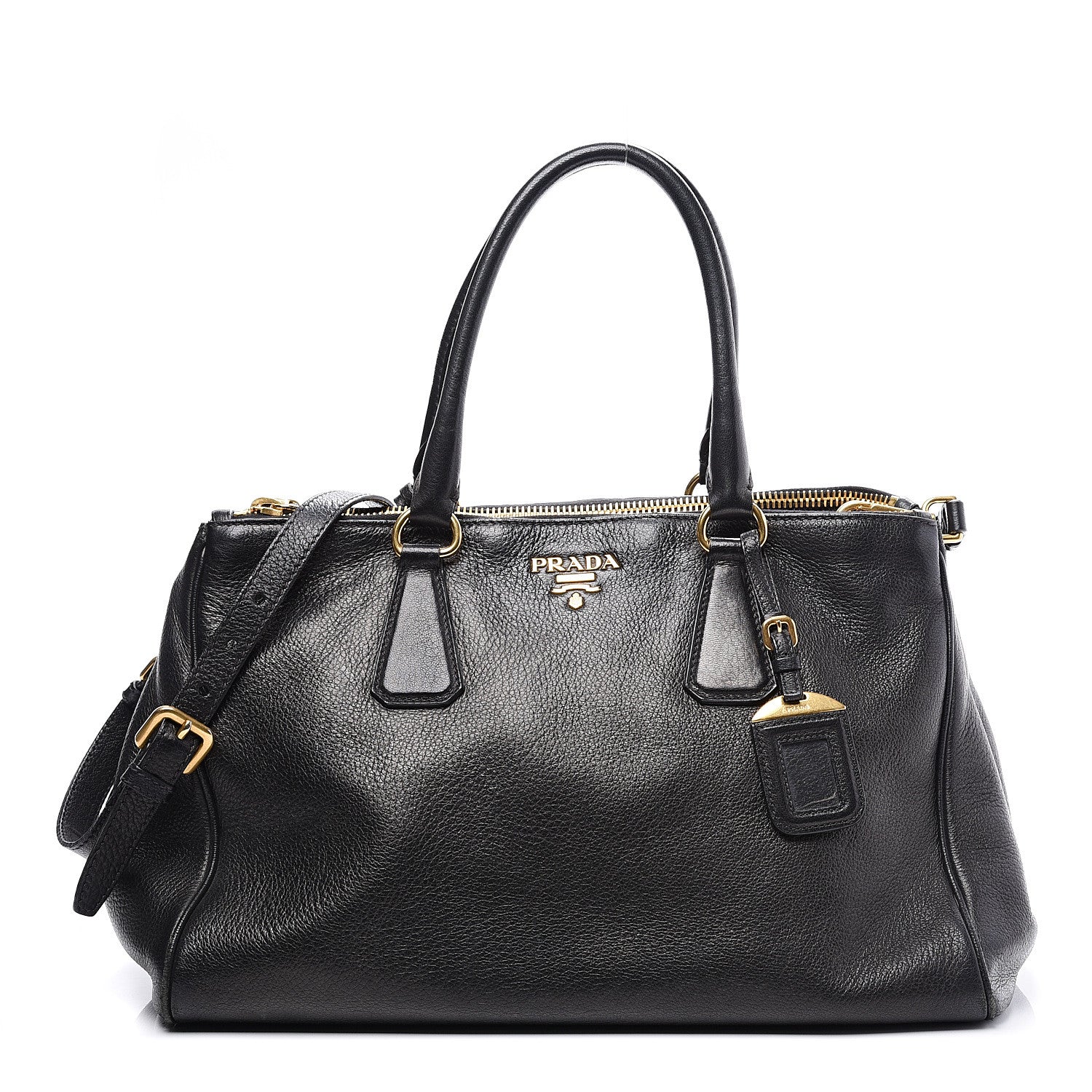 Prada Vitello Daino Tote Black 1 of 14