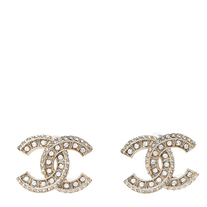 Chanel Crystal CC Earrings Gold 1 of 5