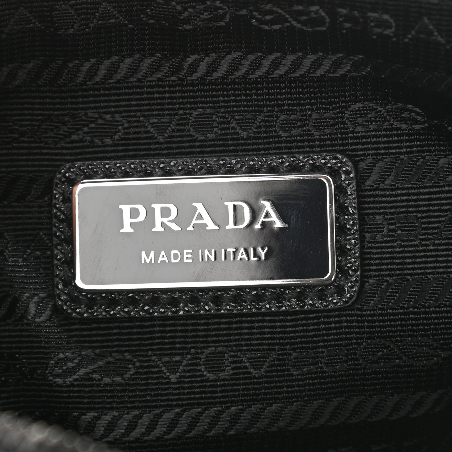 Re-Nylon Saffiano Pocket Zippered Shoulder Bag Black