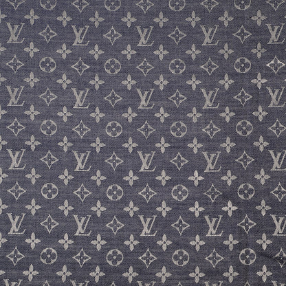 Louis Vuitton Wool Silk Monogram Denim Shawl Blue 1 of 5