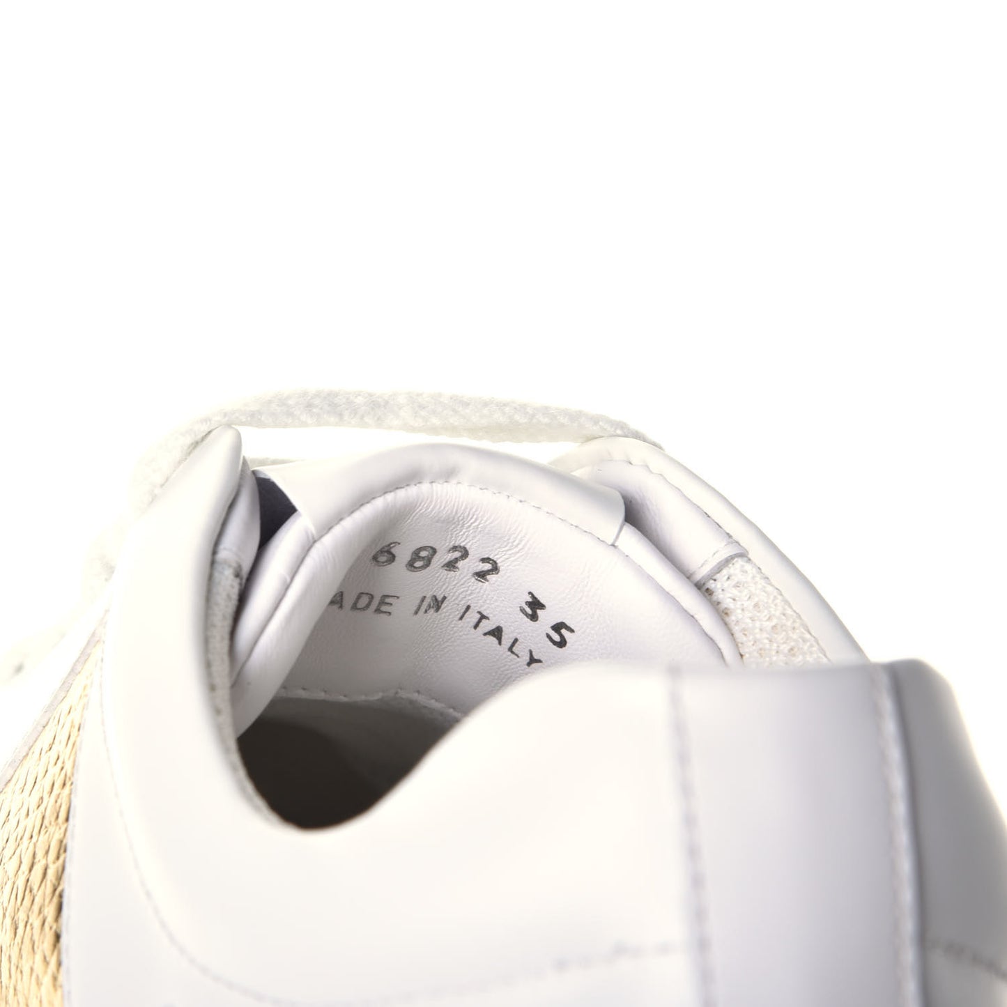 Calfskin Bugs Low Top Sneakers 35 White