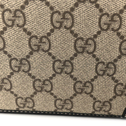 Gucci GG Emblem Monogram Wallet With Strap Beige Ebony Black 10 of 11