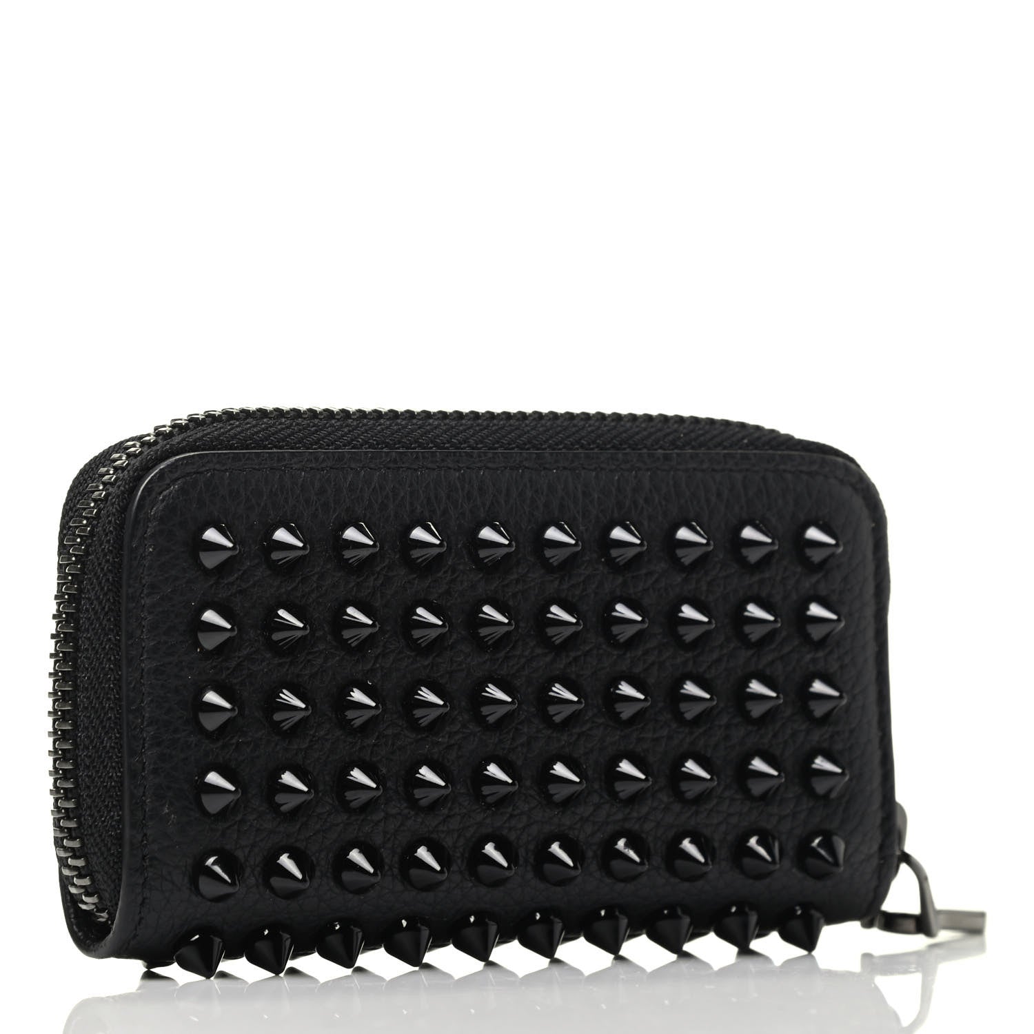 Christian Louboutin Calfskin Spiked Panettone Keyring Black 2 of 3