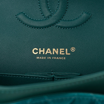 Chanel Shaded Patent Calfskin Quilted Medium Double Flap Green Blue 6 of 11