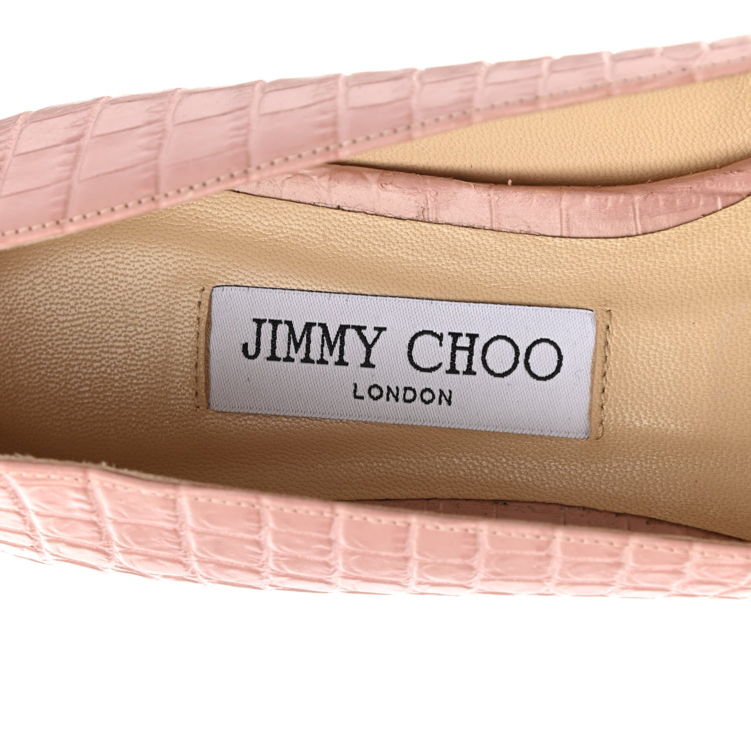 Jimmy Choo Crocodile Embossed Calfskin Mirele Ballet Flat 38 Blush 7 of 10