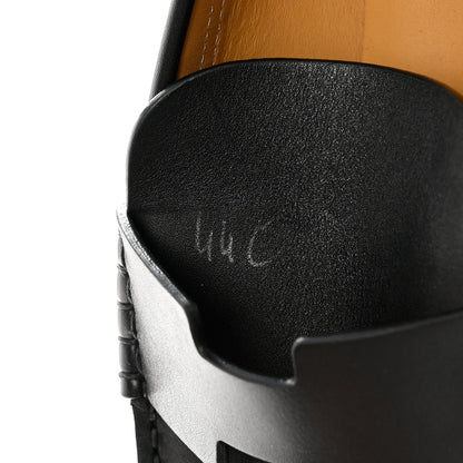 Hermes Calfskin Charrette Loafers 44 Black 10 of 13