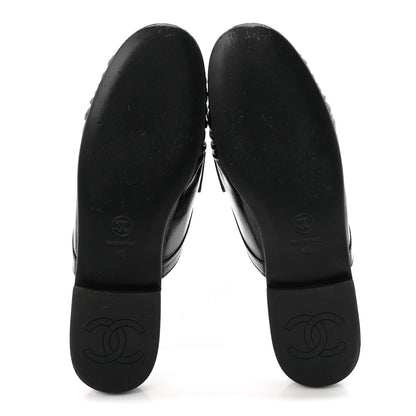 Chanel Shiny Crumpled Lambskin CC Mules 40 Black 6 of 9