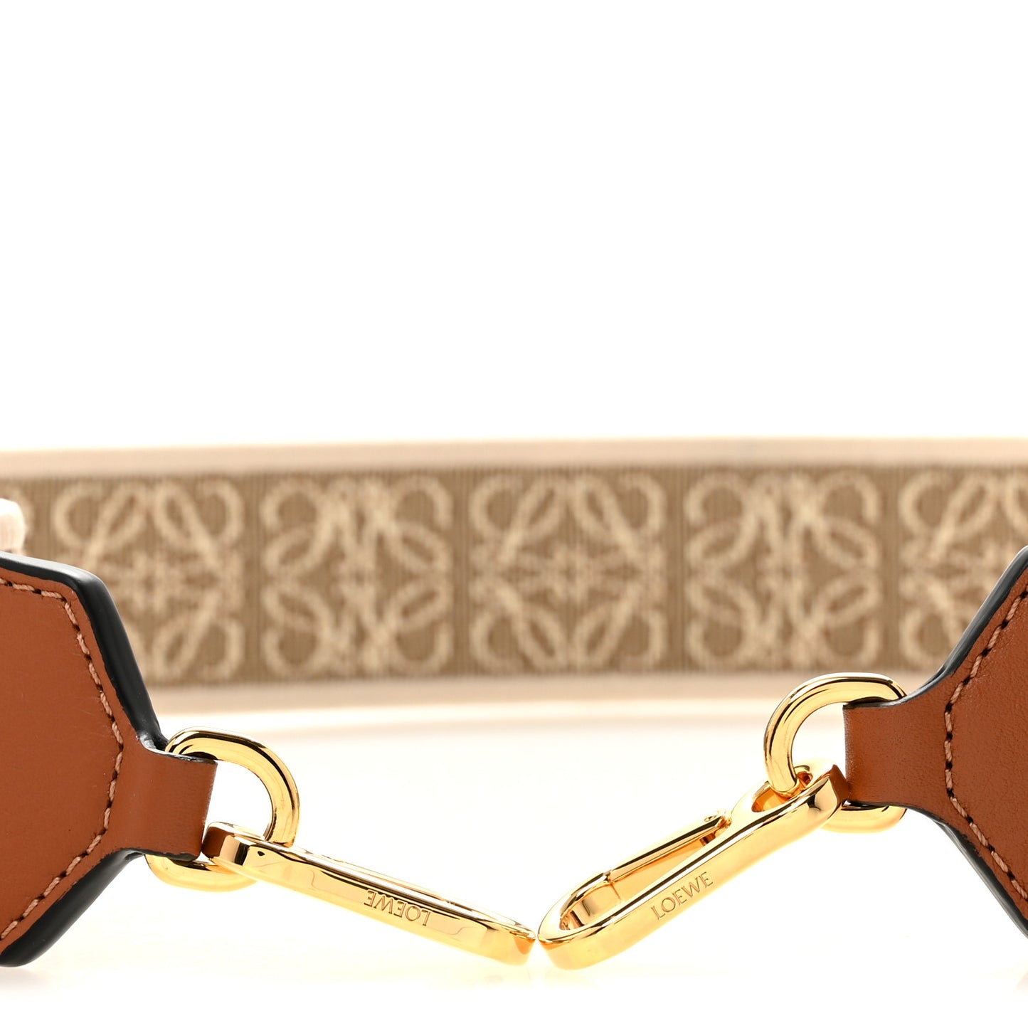 Calfskin Jacquard Anagram Strap Natural Tan