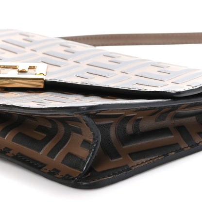 Fendi Vitello Ceylon Bi-Color FF 1974 Embossed FF Diamonds Chain Wallet Maya Black 9 of 10