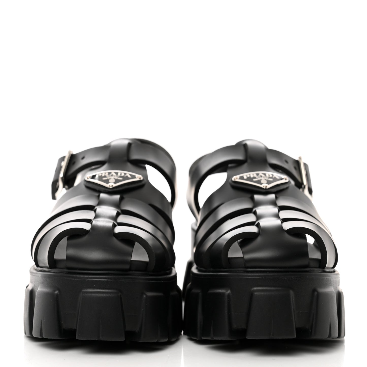 Foam Rubber Triangle Logo Monolith 55mm Cage Sandals 36 Black