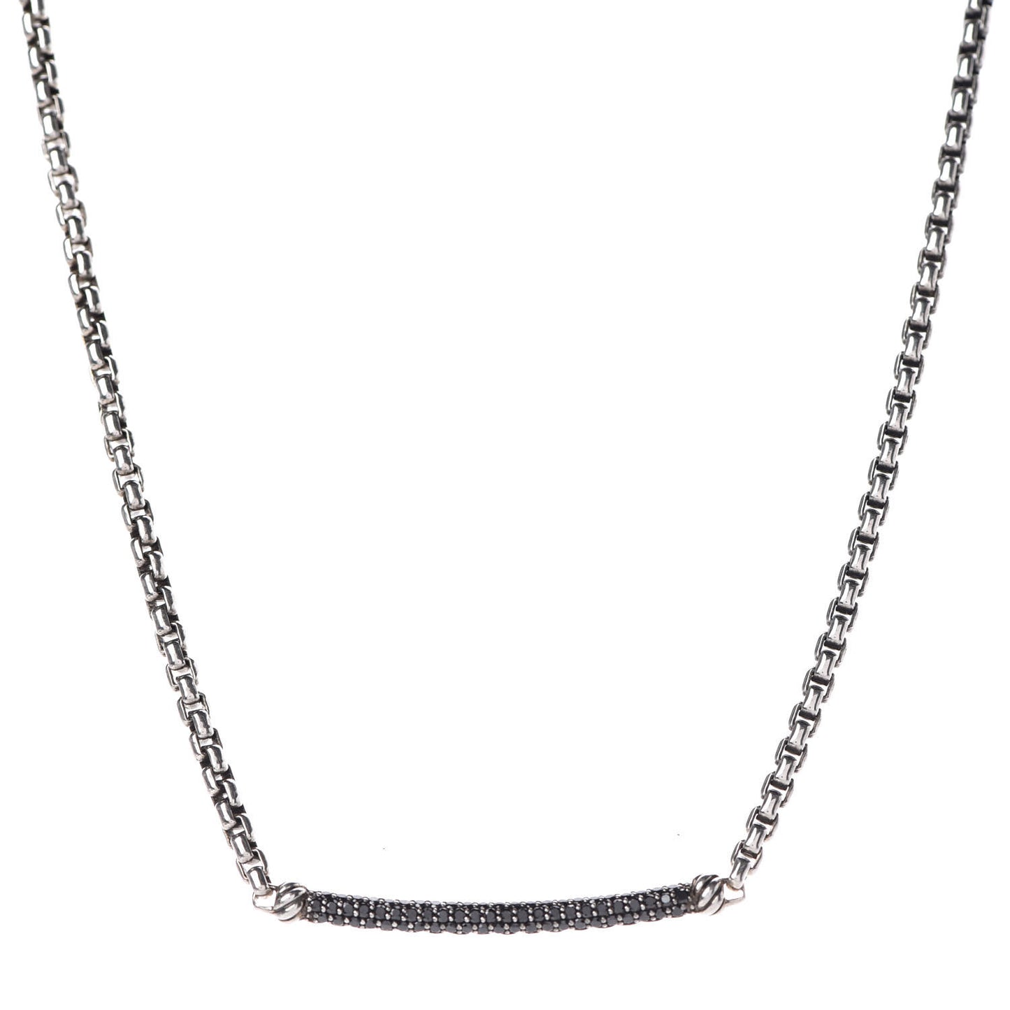 Sterling Silver Black Diamond Petite Metro Necklace